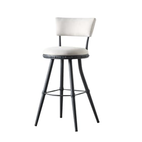 Boraam Benton Beige Industrial Gray Adjustable Barstool