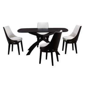 Boraam Orleans Cream Black 5pc High Back Chair Dining Set