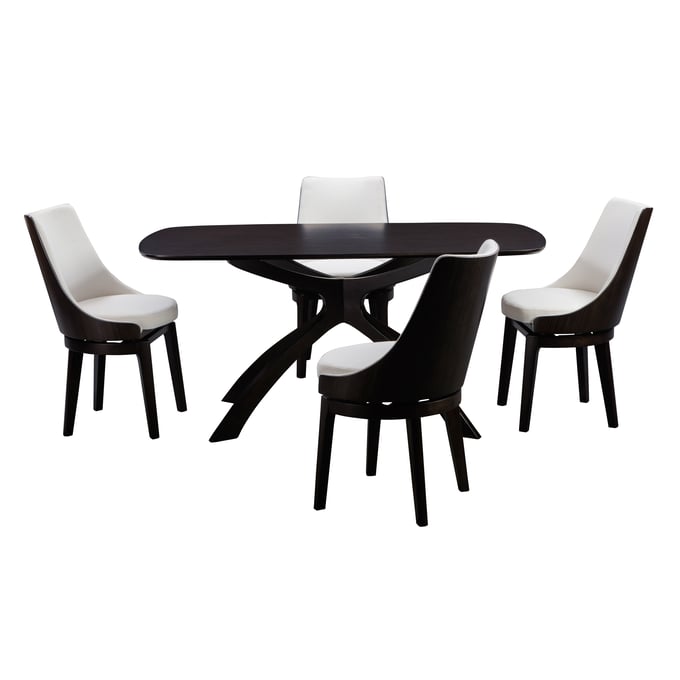 Boraam Orleans Cream Black 5pc High Back Chair Dining Set BRM-84075