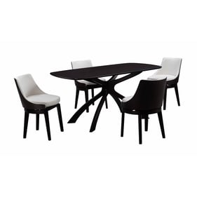 Boraam Orleans Cream Black 5pc Low Back Chair Dining Set