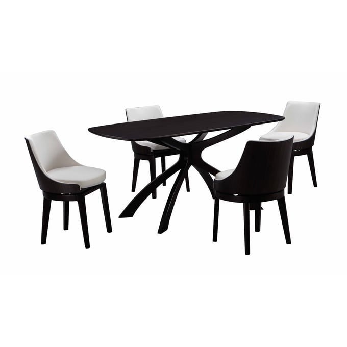 Boraam Orleans Cream Black 5pc Low Back Chair Dining Set BRM-84076