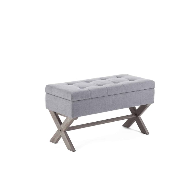 Boraam Angelina Weathered Gray Accent Storage Bench BRM-85036