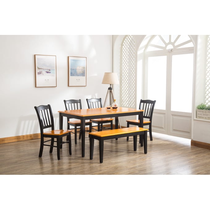 Boraam Shaker Black Oak 6pc Dining Set BRM-86536