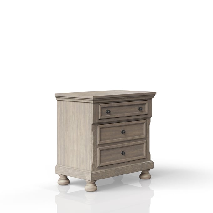 Bernards Prescott Taupe Grey Nightstand BRND-1070-120