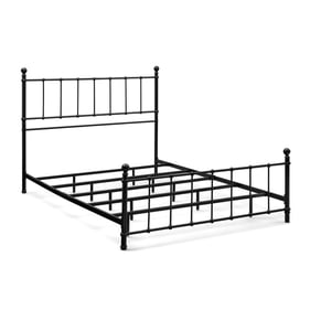 Bernards Zora Black Full Flat Rail Spindle Metal Bed