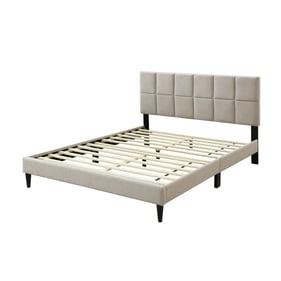 Bernards Evelyn White Upholstered Twin Bed