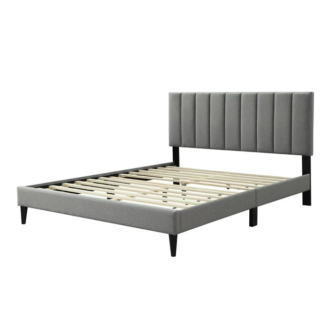 Bernards Millie Gray Upholstered Full Bed BRND-1134-104