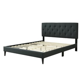 Bernards Piper Black Upholstered Full Bed