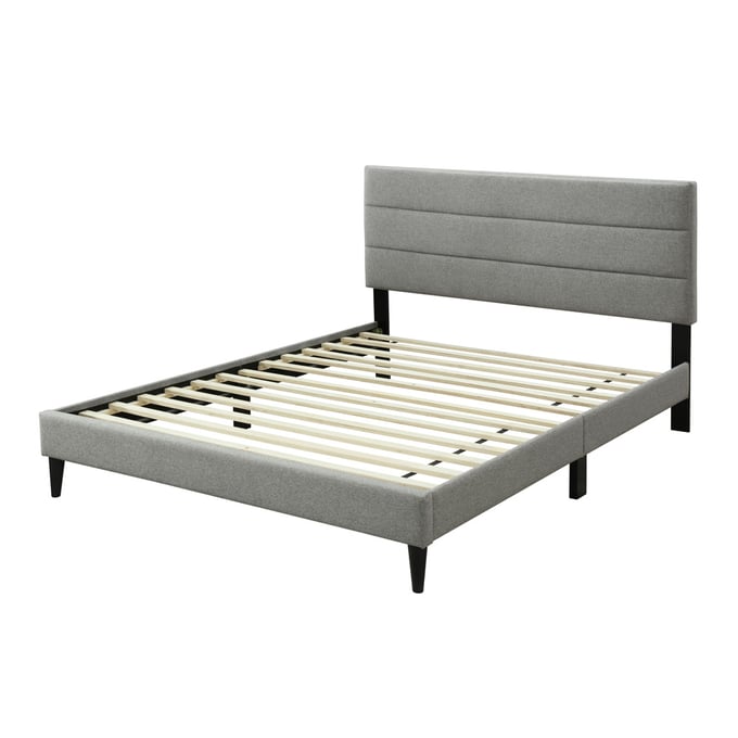 Bernards Willa Gray Upholstered Queen Bed BRND-1138-105