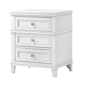 Bernards Nova II White 3 Drawer Nightstand