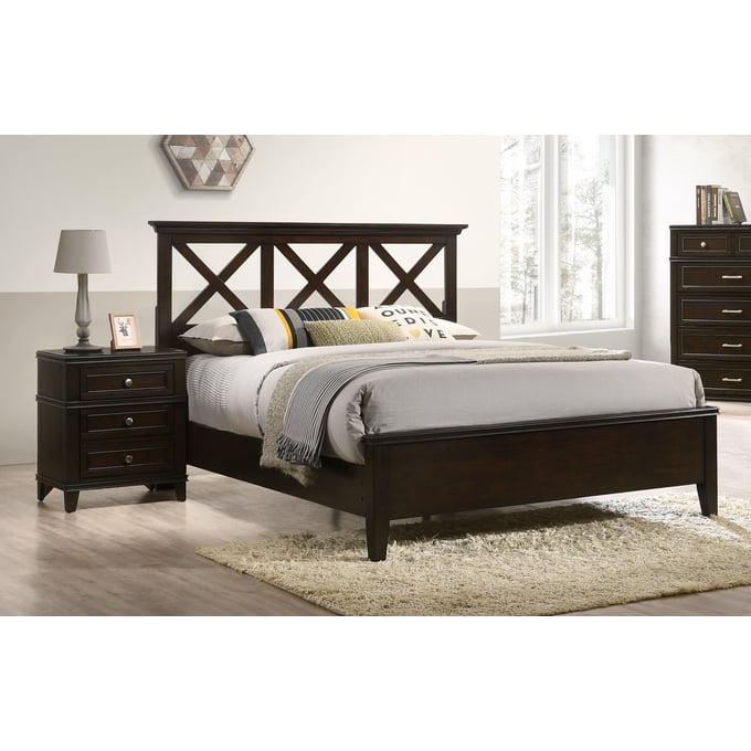 Bernards Nova II Brown 2pc Bedroom Set with Queen Panel Bed BRND-128-BR-S9