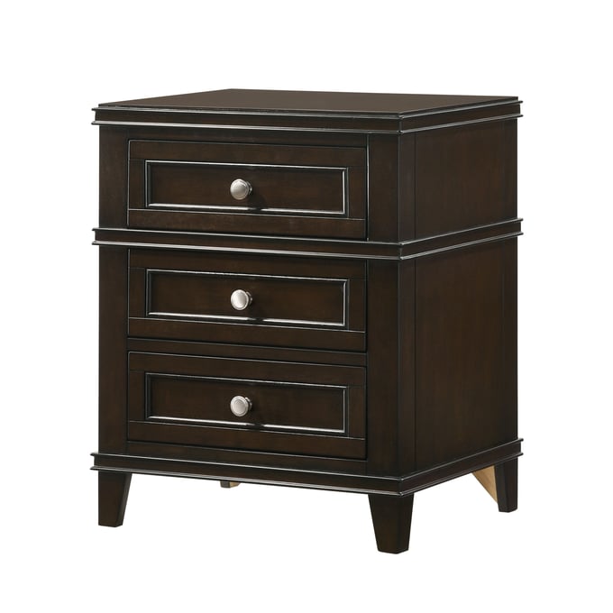 Bernards Nova II Cherry 3 Drawer Nightstand BRND-1282-122