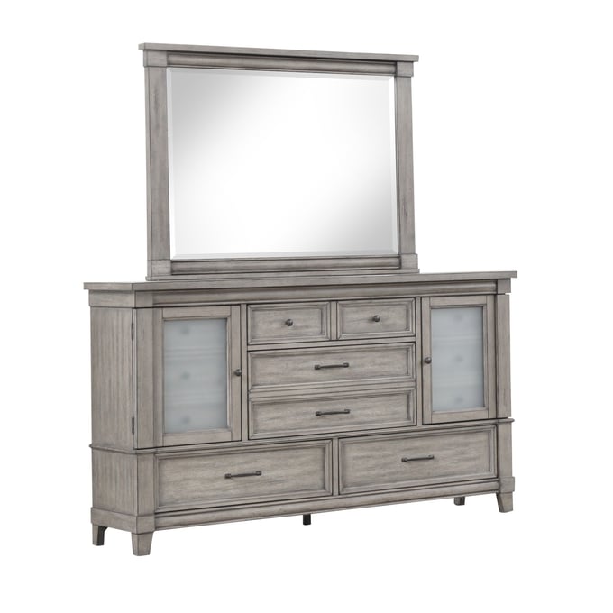 Bernards Hartford Rustic Dresser and Mirror BRND-1284-DRMR