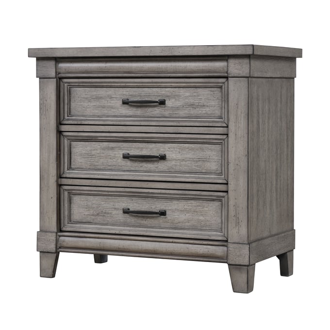 Bernards Hartford Rustic 3 Drawer Nightstand BRND-1284-120