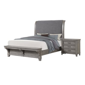 Bernards Hartford Rustic 4pc Bedroom Set with King Sleigh Bed