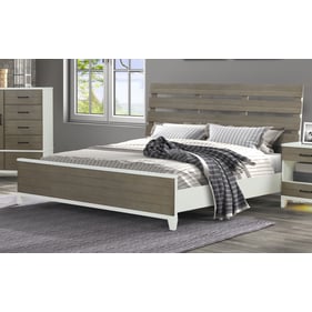 Bernards Daydreams Taupe White Queen Panel Bed