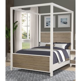 Bernards Daydreams Taupe White King Canopy Bed