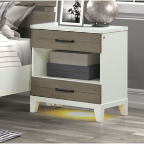 Bernards Daydreams Taupe White Nightstand