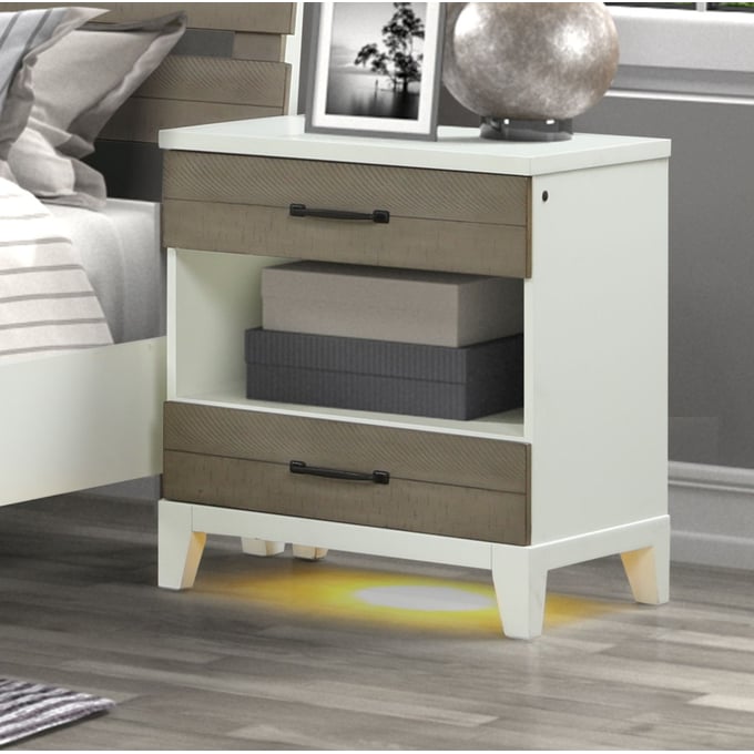 Bernards Daydreams Taupe White Nightstand BRND-1288-120