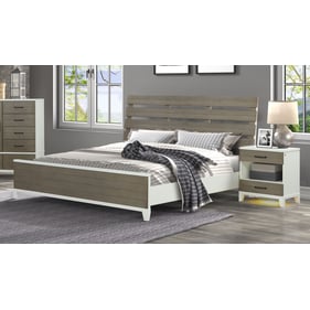 Bernards Daydreams Taupe White 4pc Bedroom Set With Queen Panel Bed