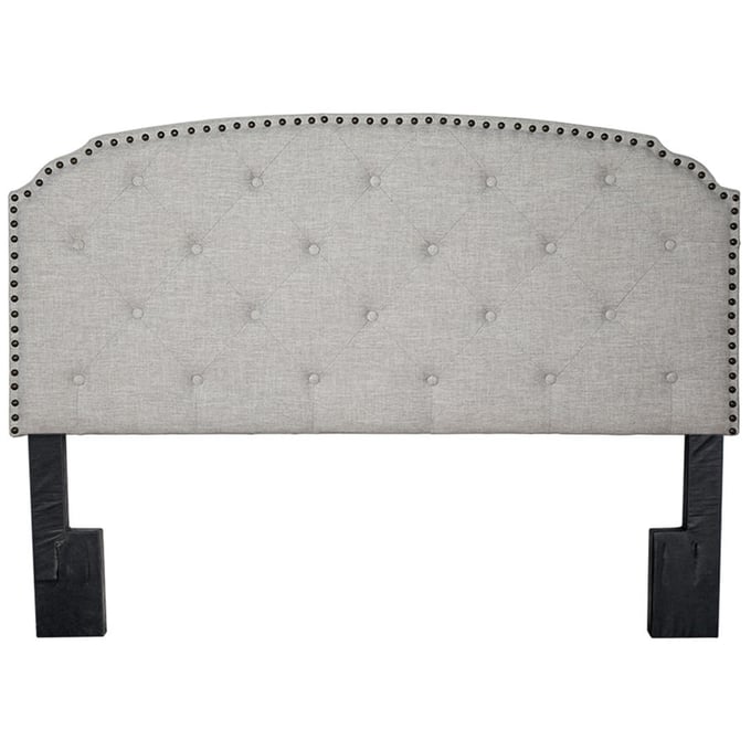 Bernards Olivia Light Gray Upholstered King Headboard BRND-1502DS-110