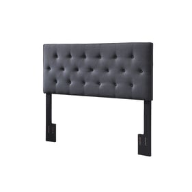 Bernards Piper Black Upholstered Queen Headboard