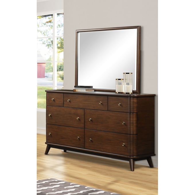 Bernards Dorval Cherry Dresser and Mirror BRND-1540-DRMR