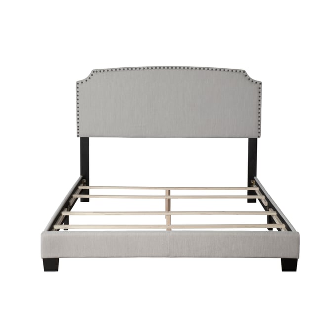 Bernards Amy Light Gray Upholstered Queen Bed BRND-1604DS-105