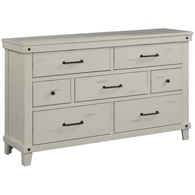 Bernards Spruce Creek White Dresser And Mirror