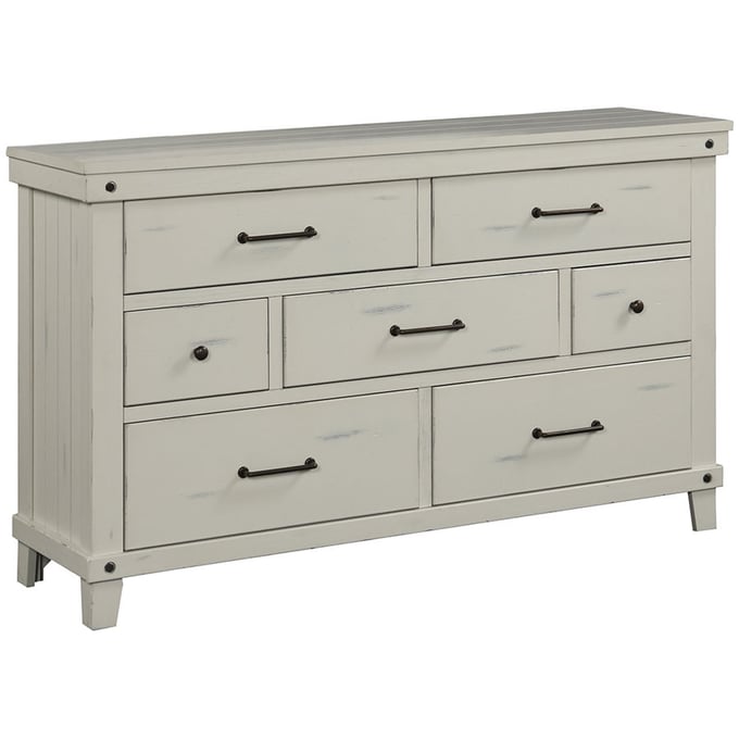 Bernards Spruce Creek White Dresser And Mirror BRND-1709-130-40-DRMR