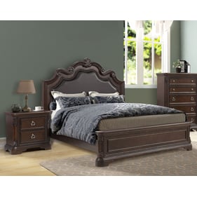 Bernards Coventry Mahogany 4pc Bedroom Set With King Upholstered Panel Bed