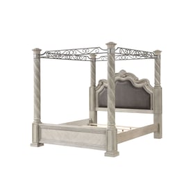 Bernards Coventry Light Gray Queen Canopy Bed