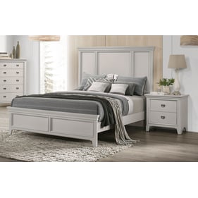 Bernards Meadow Grey 2pc Bedroom Set with King Panel Bed