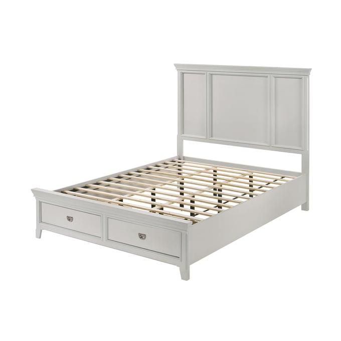 Bernards Meadow Light Gray King Storage Bed BRND-200-111