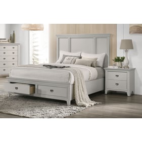 Bernards Meadow Grey 4pc Bedroom Set With Queen Storage Bed