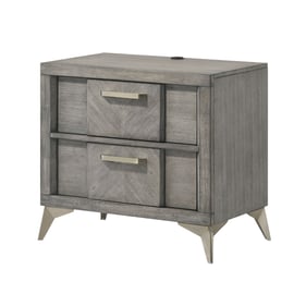 Bernards Aries Gray 2 Drawer Nightstand