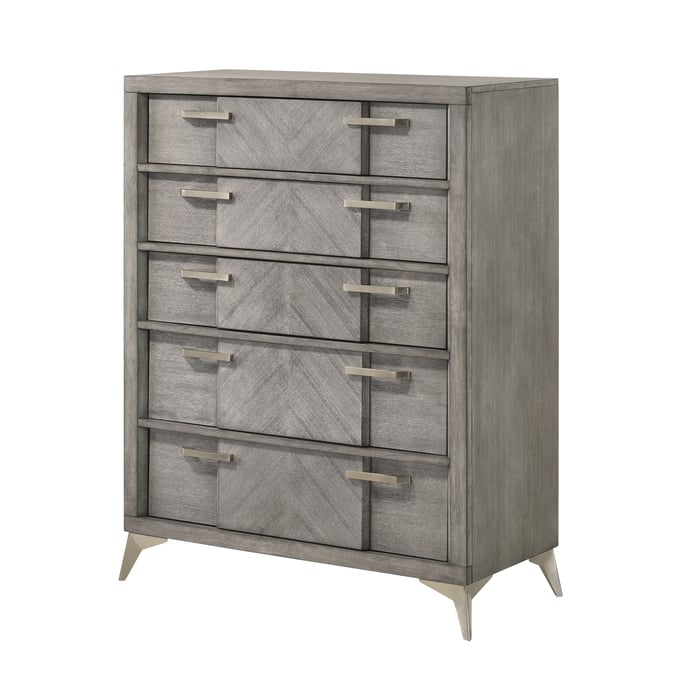 Bernards Aries Gray 5 Drawer Chest BRND-211-150