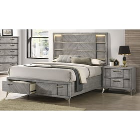 Bernards Aries Gray 2pc Bedroom Set with King Storage Bed