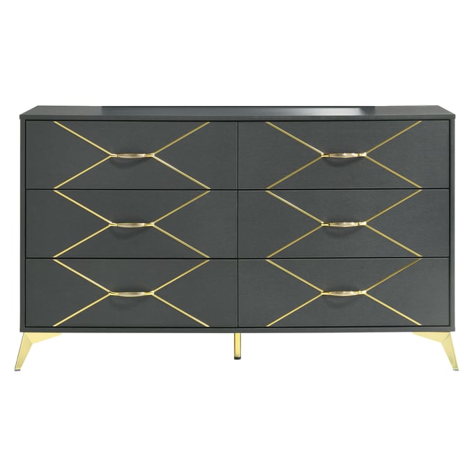 Bernards State Street Midnight Blue 6 Drawer Dresser BRND-232-130