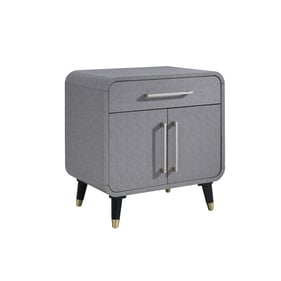 Bernards Celine Gray Nightstand with USB