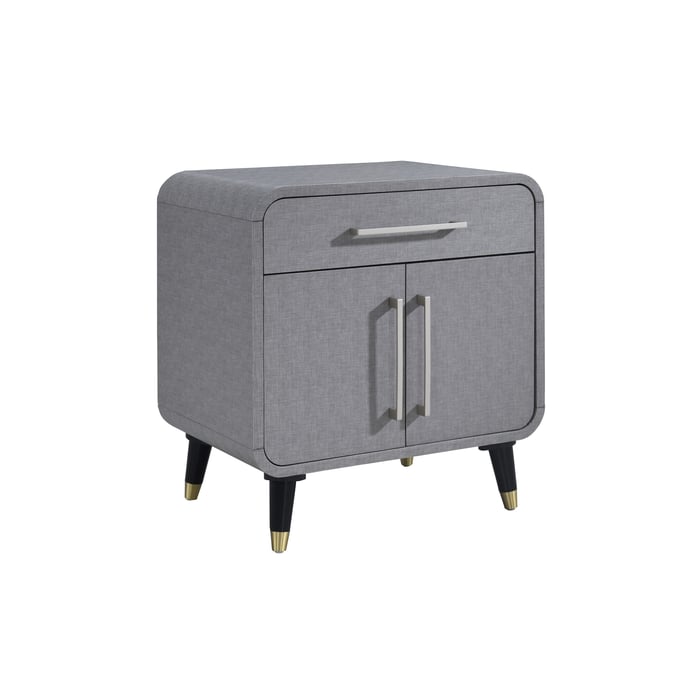 Bernards Celine Gray Nightstand with USB BRND-2868-120