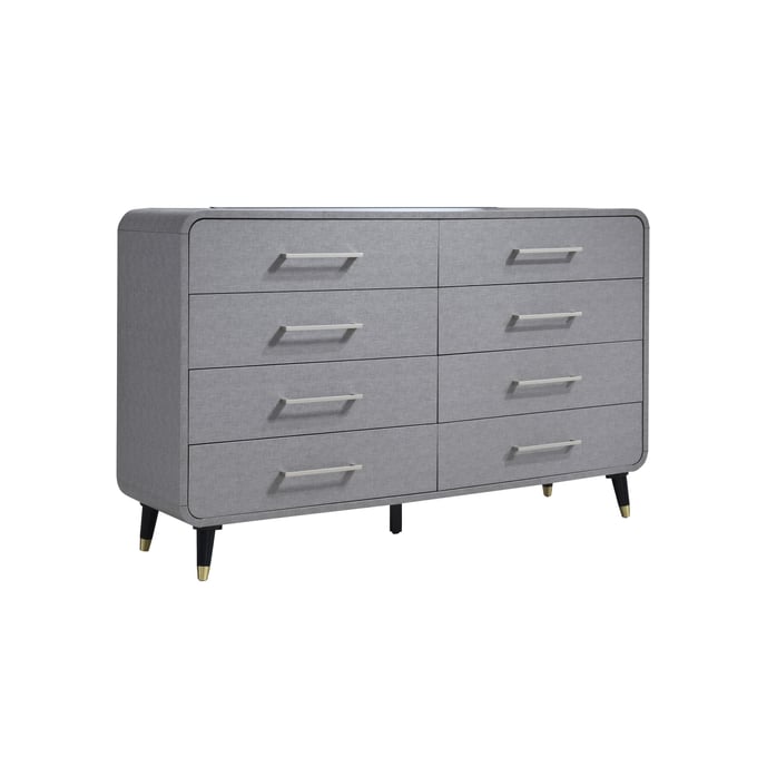 Bernards Celine Gray 8 Drawer Dresser BRND-2868-130