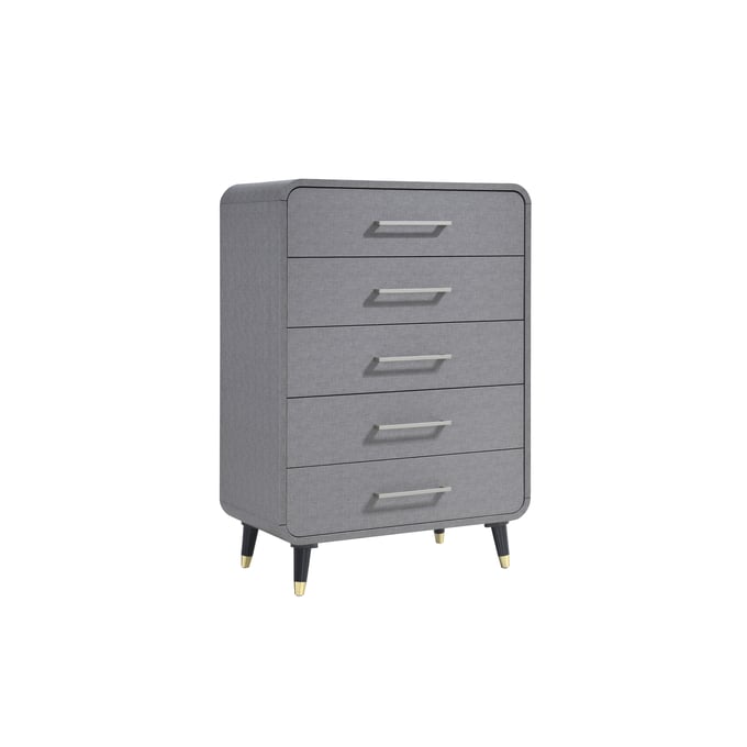 Bernards Celine Gray 5 Drawer Chest BRND-2868-150