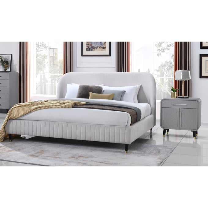 Bernards Celine Gray Beige 2pc Bedroom Set with Queen Bed BRND-2868-BR-S1