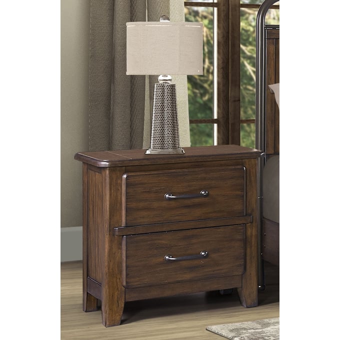 Bernards Danville Spice Brown 2 Drawer Nightstand BRND-315-120