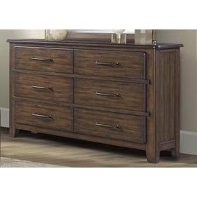 Bernards Danville Spice Brown 6 Drawer Dresser