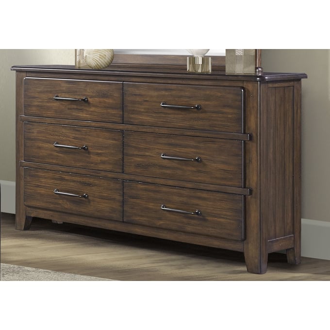 Bernards Danville Spice Brown 6 Drawer Dresser BRND-315-130