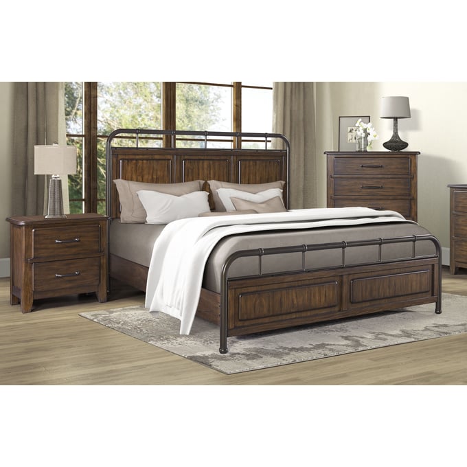 Bernards Danville Spice Brown 2pc Bedroom Set with Queen Panel Bed BRND-315-BR-S1