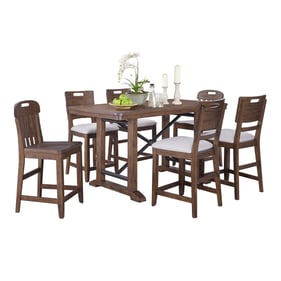 Bernards Danville Spice Brown 7pc Counter Height Set