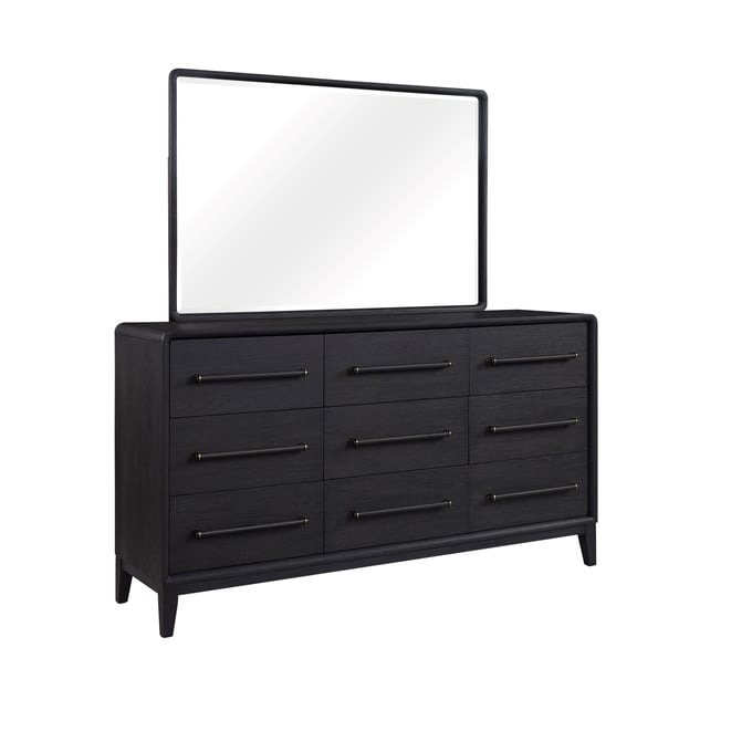 Bernards Aurora Peppercorn 9 Drawer Dresser And Mirror BRND-3198-DRMR